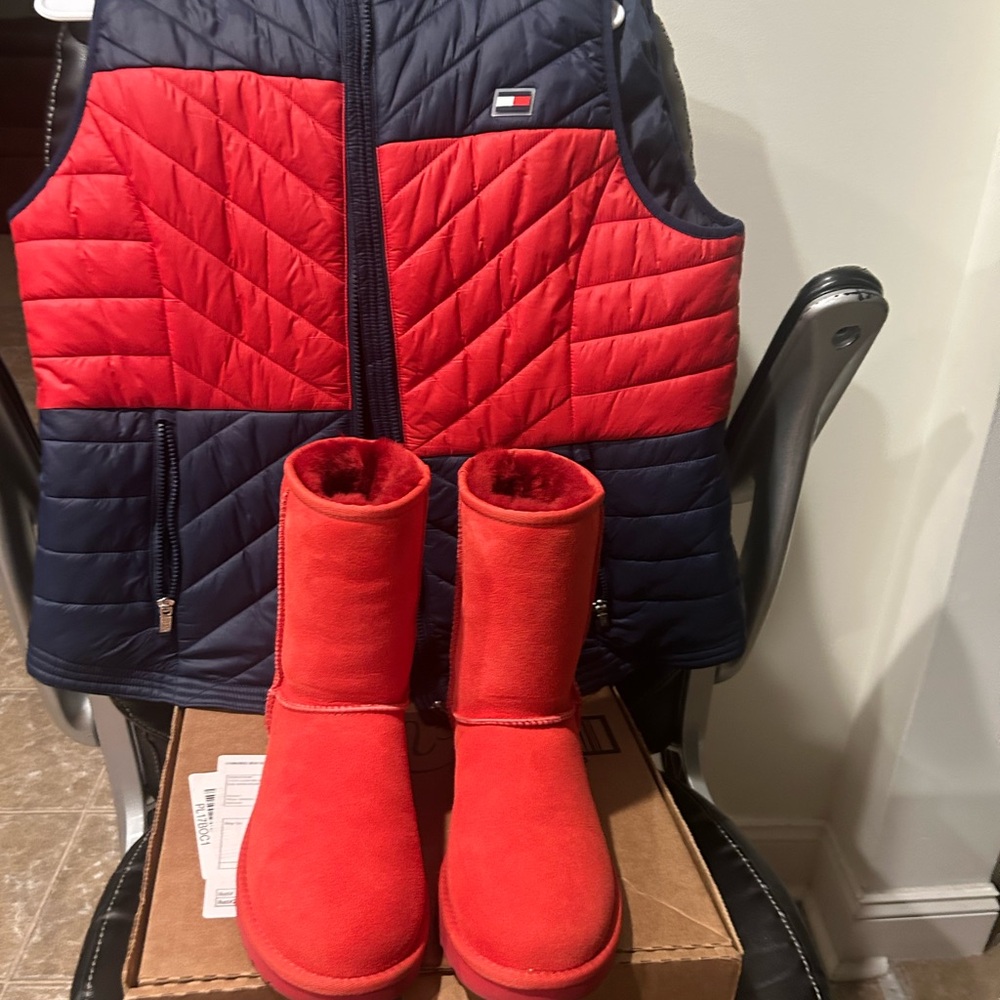 UGG Red Classic Short Suede Shearling Boots
